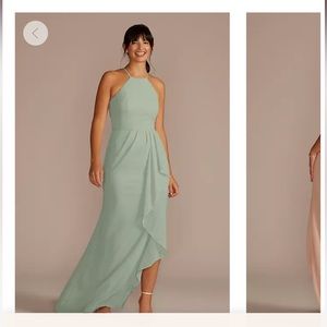 David’s Bridal High-Neck Chiffon Bridesmaid Dress